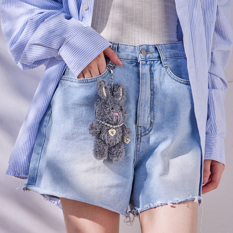 Odd Eye Puppy Bunny Keyring / Gray