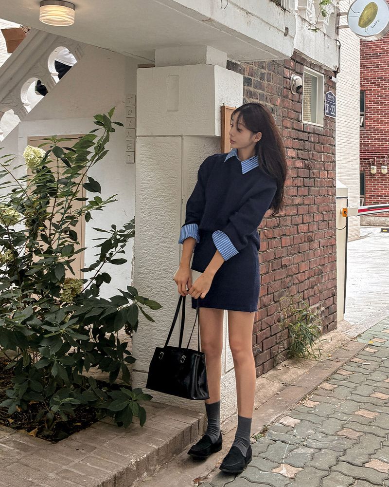 Minro Shirt Knit & Skirt Set