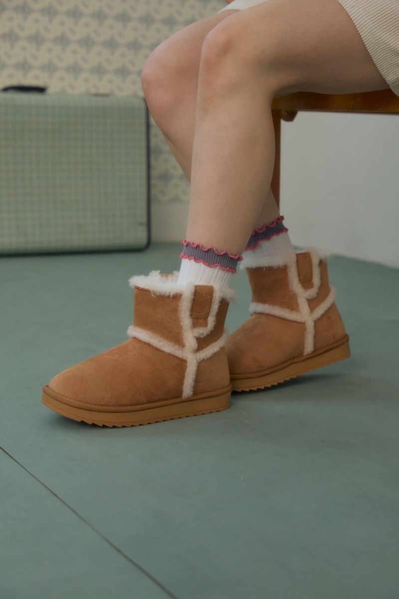 [2EA 1SET] RETRO FRILL RIB SOCKS