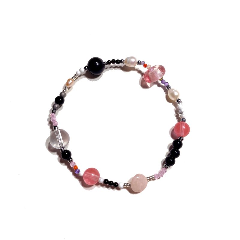 Kichikichiyaya(キチキチヤヤ)の「Kichikichiyaya Bracelet 012 Black Pink(Accessories)」