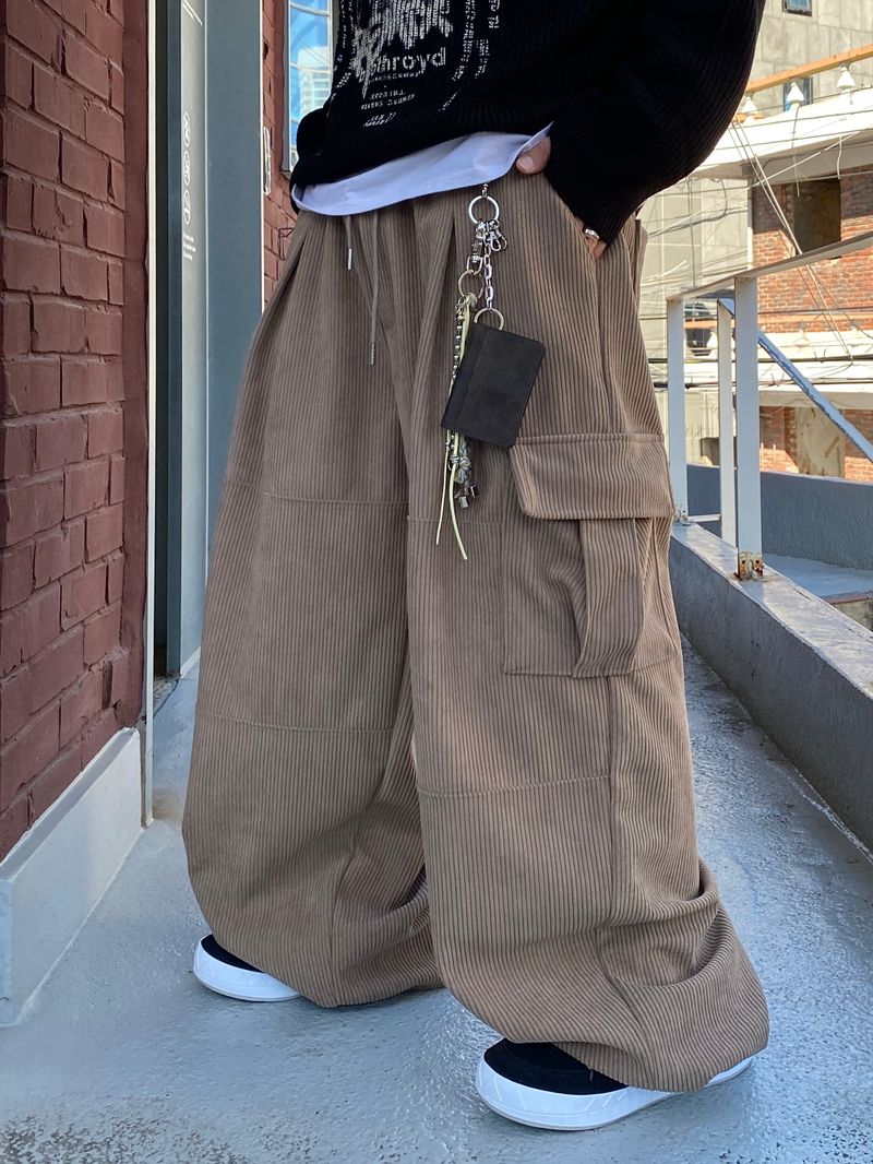 Corduroy Balloon Cargo Pants (4color)
