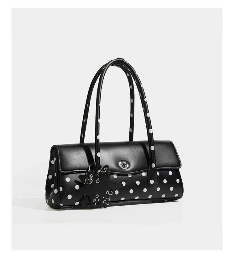 Star Keyring French Vintage Polka Dot Baguette Bag