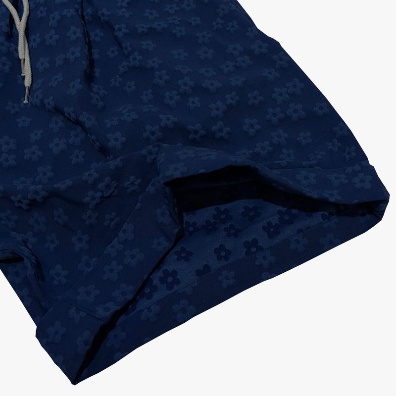 flower turn-up shorts_blue
