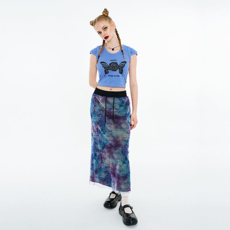 Rose Butterfly T-shirt [Blue]