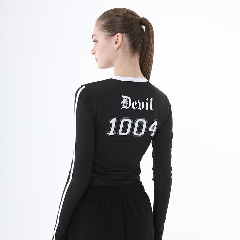 0 5 hell girl line top - BLACK