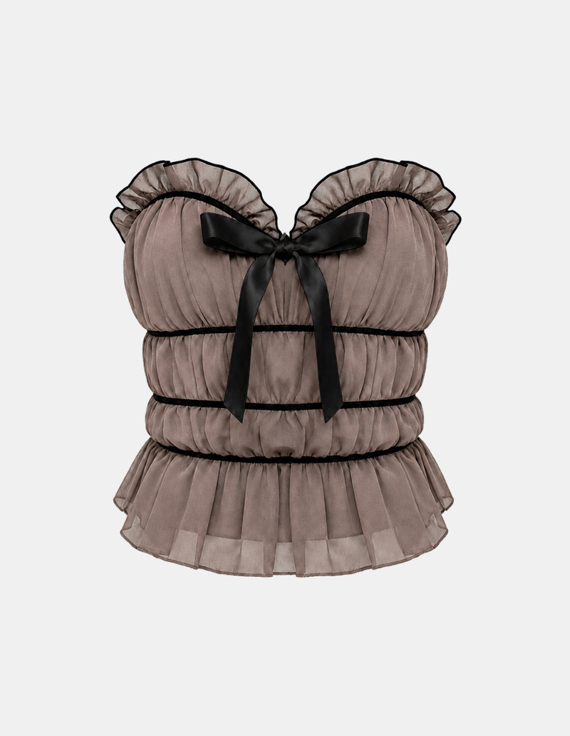 Riva Ribbon Frill Top
