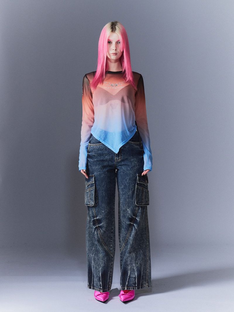 DILETTANTISME(ディレッタンティズム)の「Sunset Tribal Mesh T-Shirts(Tops)」