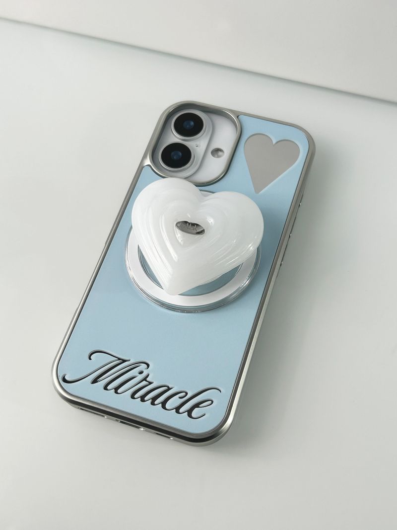 Miracle Magsafe Mirror Silver Glass Bumper Case(Blue)