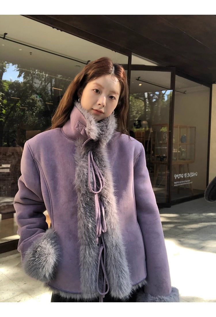 Lavender Mink Strap Mustang Jacket
