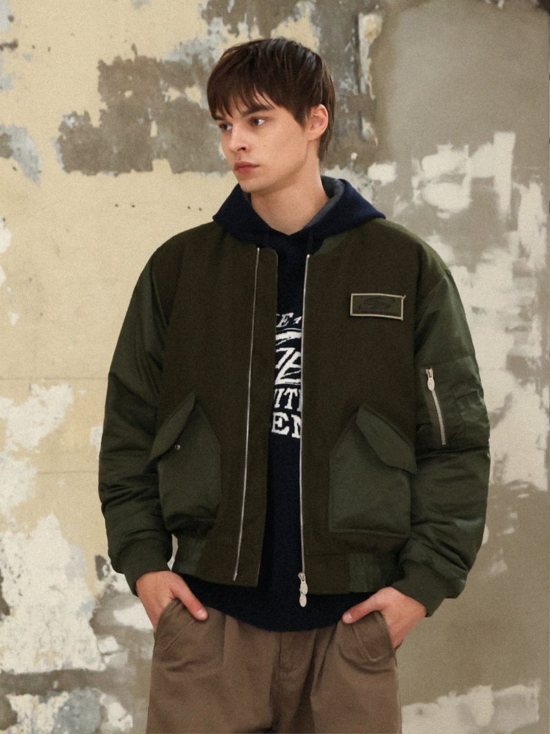 OVERSIZED FIT SHIRRING MA-1 JACKET