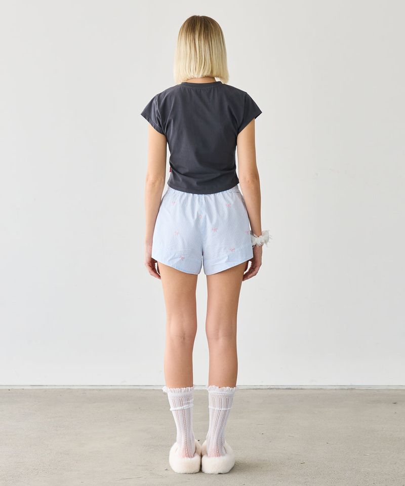 RIBBON PRINT T CHARCOAL