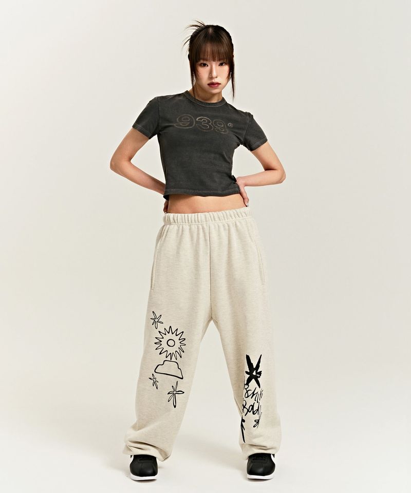 939 LOGO CROP TOP (CHARCOAL)