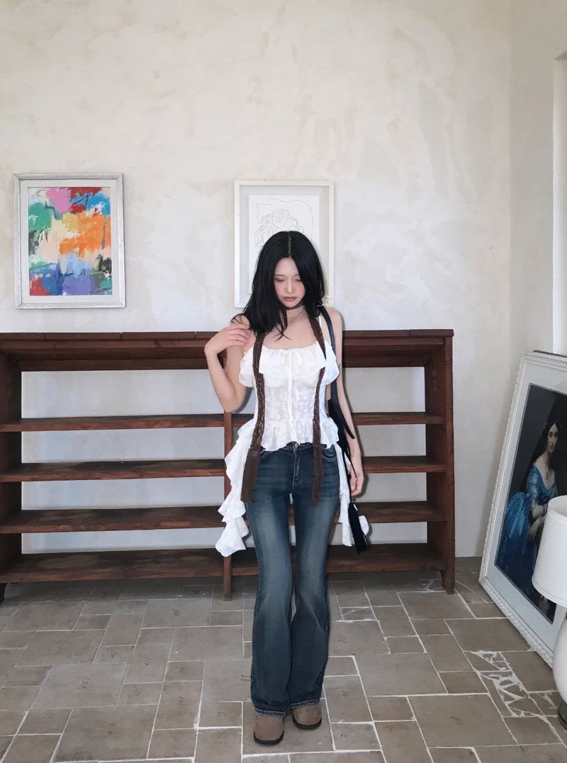 Bridget Gradient Washing Bootcut Denim Pants
