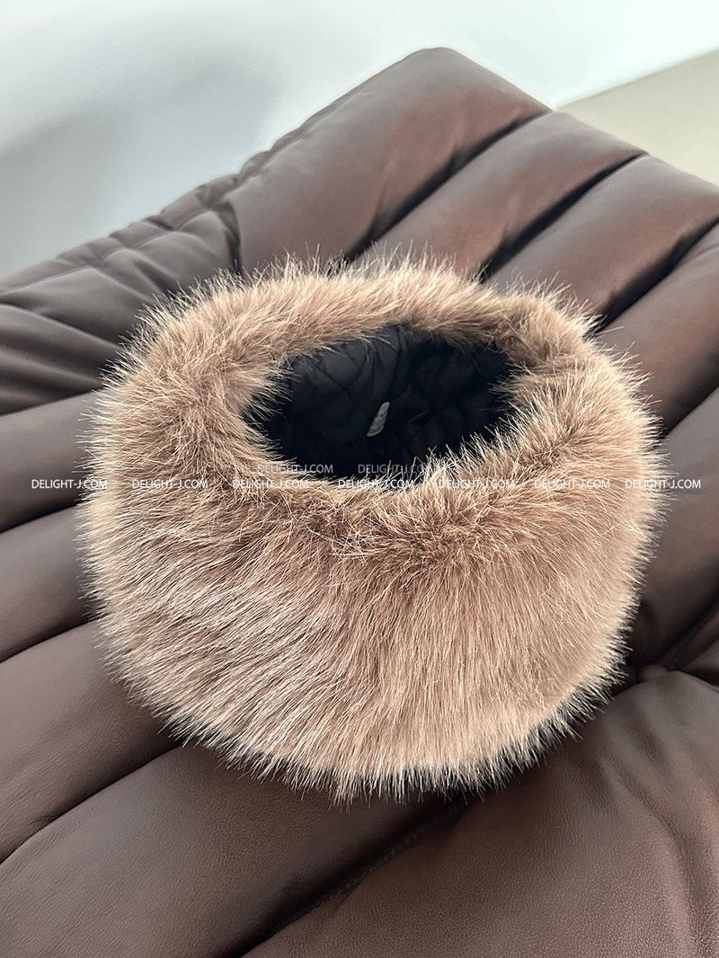5 color fake fur bucket hat