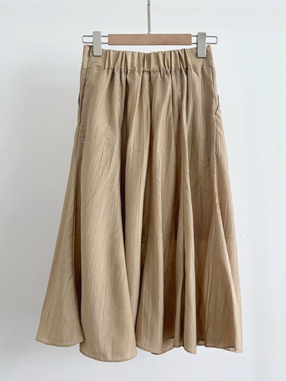 Arom Wrinkle Banding Flare Skirt