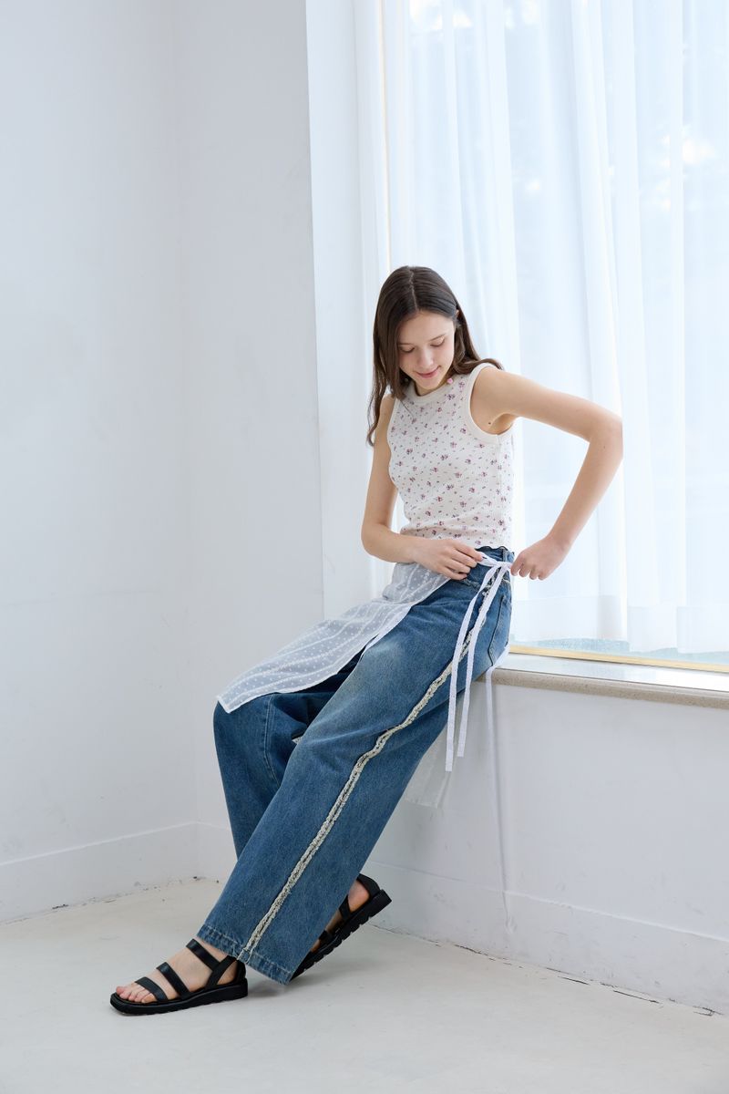 DOT LACE WRAP SKIRT