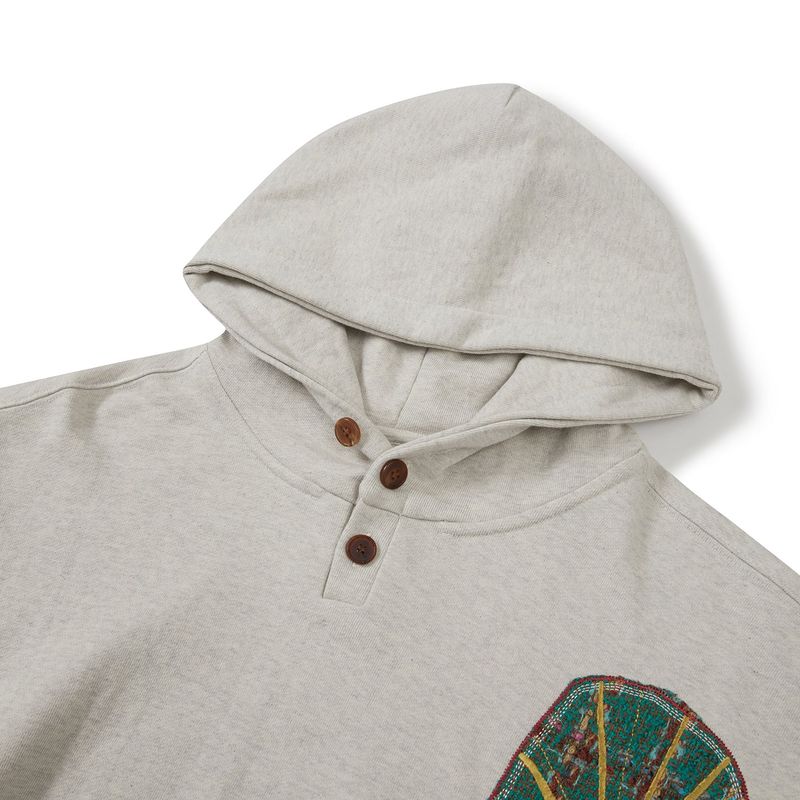 Boiling patched hoodie / Oatmeal
