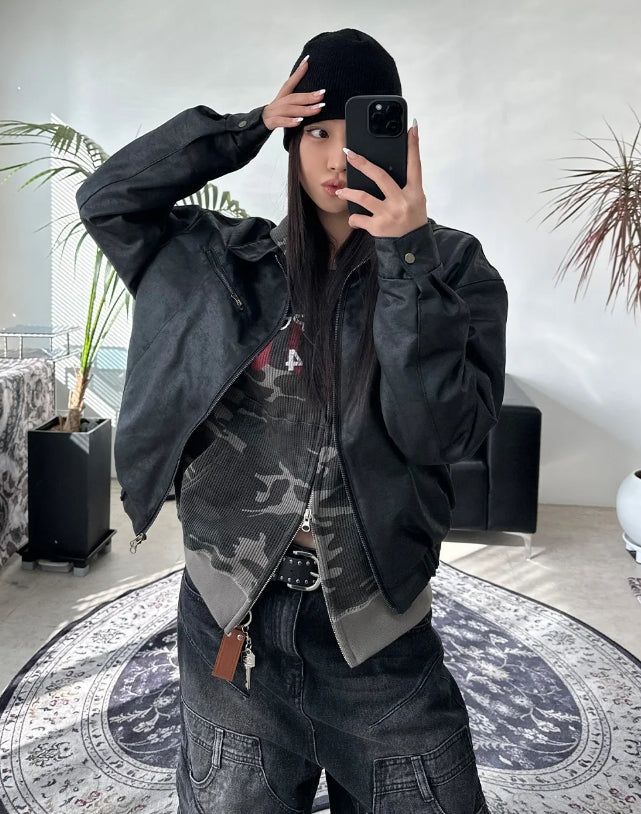 SATIIIZ（サティーズ）の「Edion Crop Leather Jacket（Jackets/Outerwear）」
