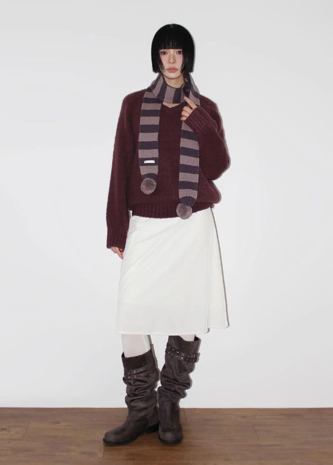 VELVET SHINE MIDI SKIRT 