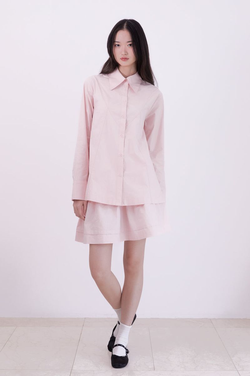 Classic flare-lined shirt (PINK)