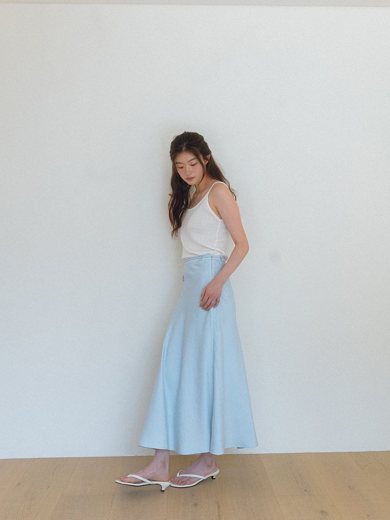 Flow Wrap Maxi Skirt - Sky blue