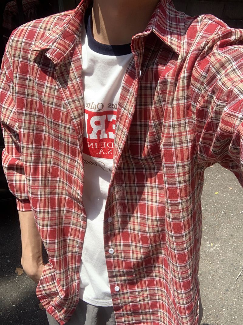 WHAT A LOOK（ワット ア ルック）の「Multi Linen Oversized Check Shirt（Tops）」