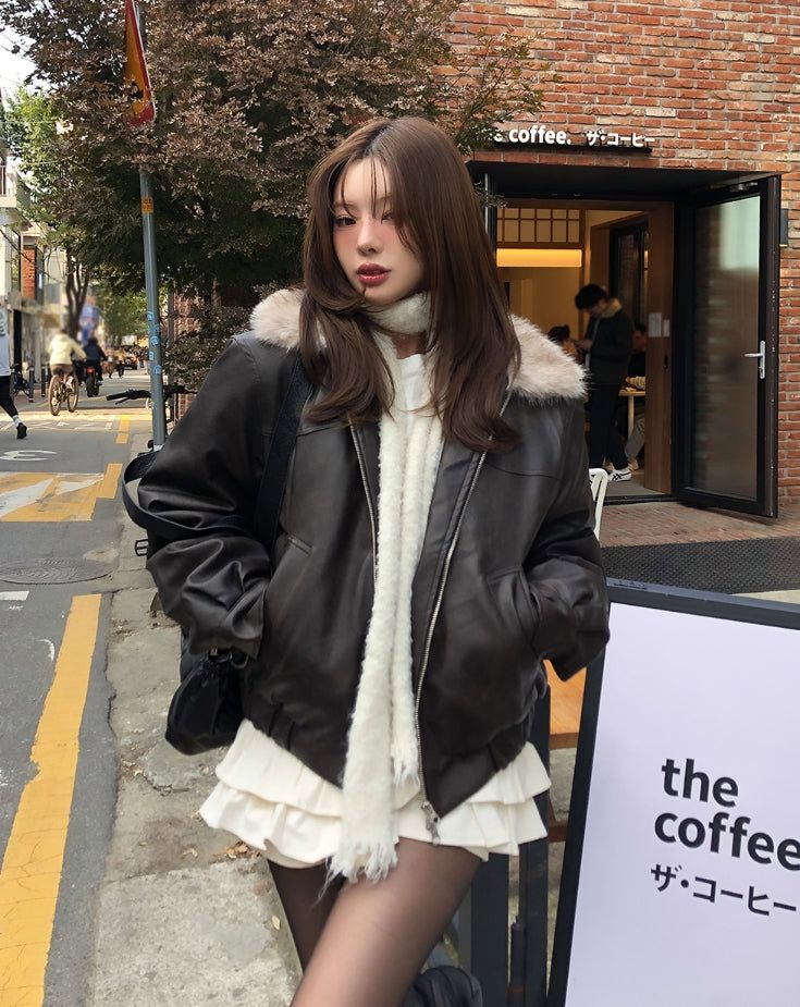 ULAN（ユレン）の「Kati Real Raccoon Fur Leather Jacket（Jackets/Outerwear）」