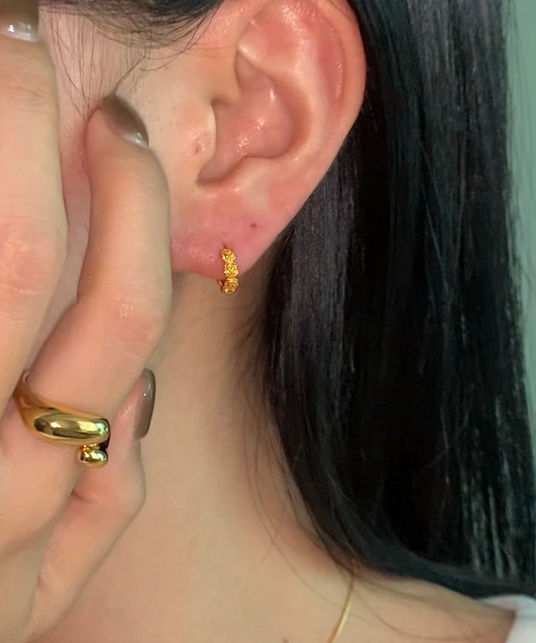  (silver925) ミニローズワンタッチピアス *gold