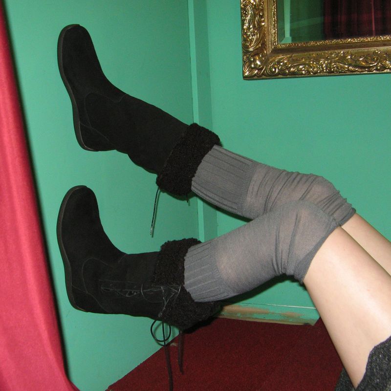 Bow 0010. Ribbon Shearling Boots - 3colors