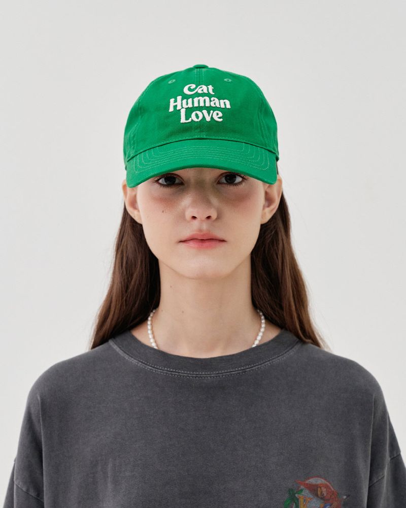 CAT HUMAN LOVE BALL CAP_GREEN