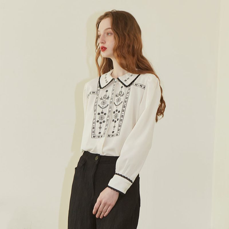 VITALSIGN(バイタルサイン)の「Flower Embroidered Chifon Blouse(Tops)」