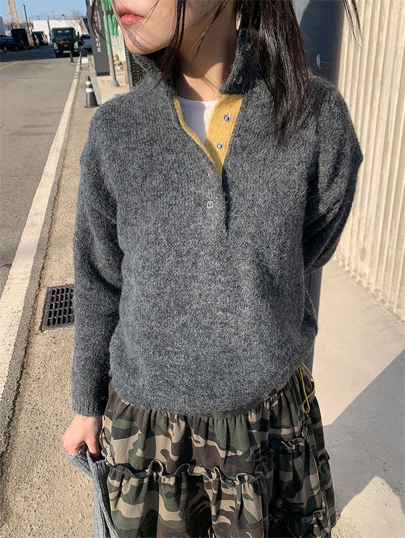 HENLEY ANORAK SWEATER (5C)