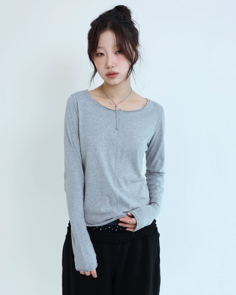 Stitched T-shirt - Gray