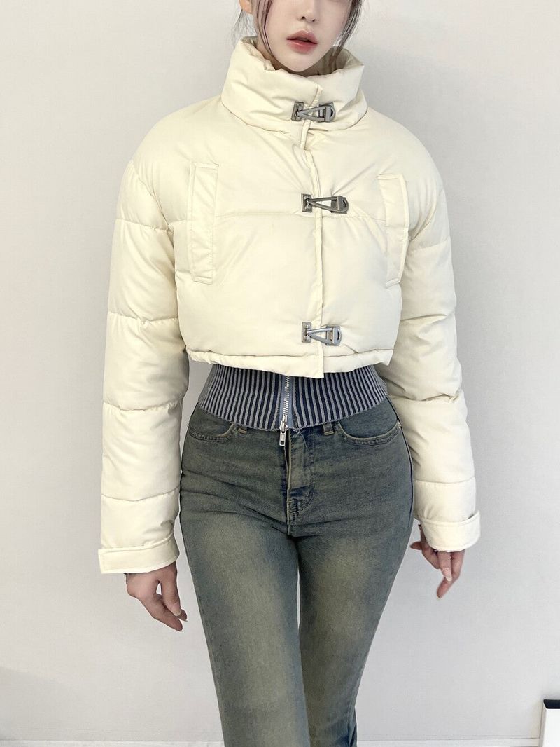 1096. Buckle leather short padding jp (2color)