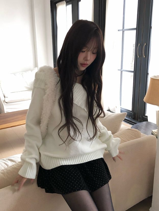 Lemme Dot Velvet Mini Skirt