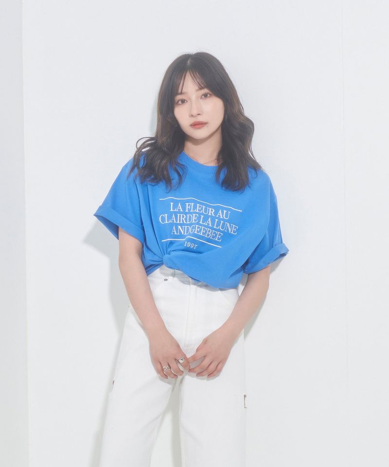 ANDGEEBEE（アンジービー）の「UNISEX メッセージエンブロイダリーT（Tops）」