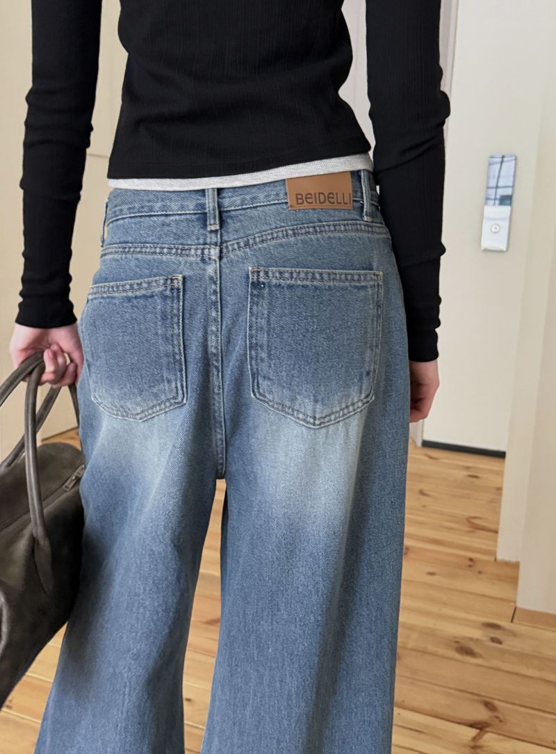 [ORIGINAL] Melted Pintuck Denim Wide Pants