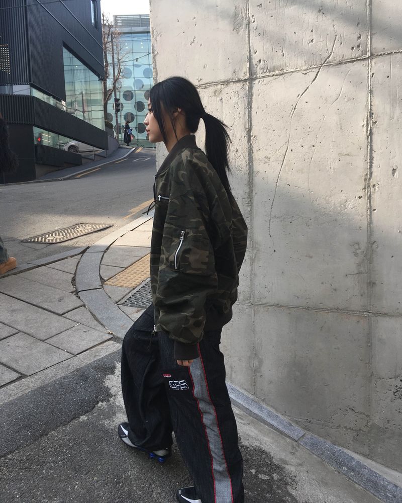 Camo ma-1 shirring jumper