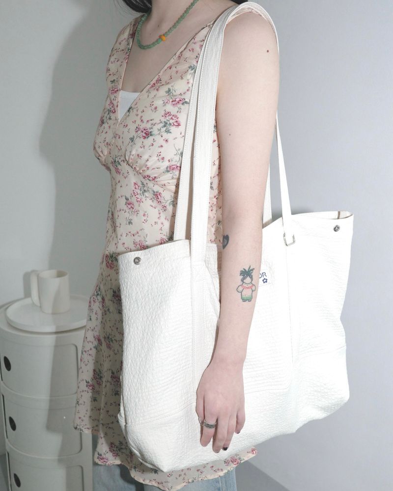 Quilted cotton max tote bag