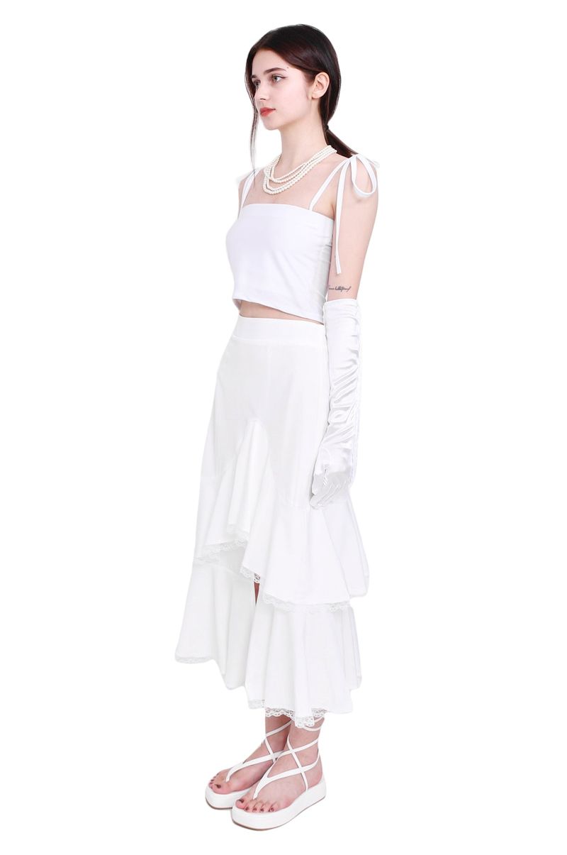 4-way multi tricot jersey span crop tube top (white)