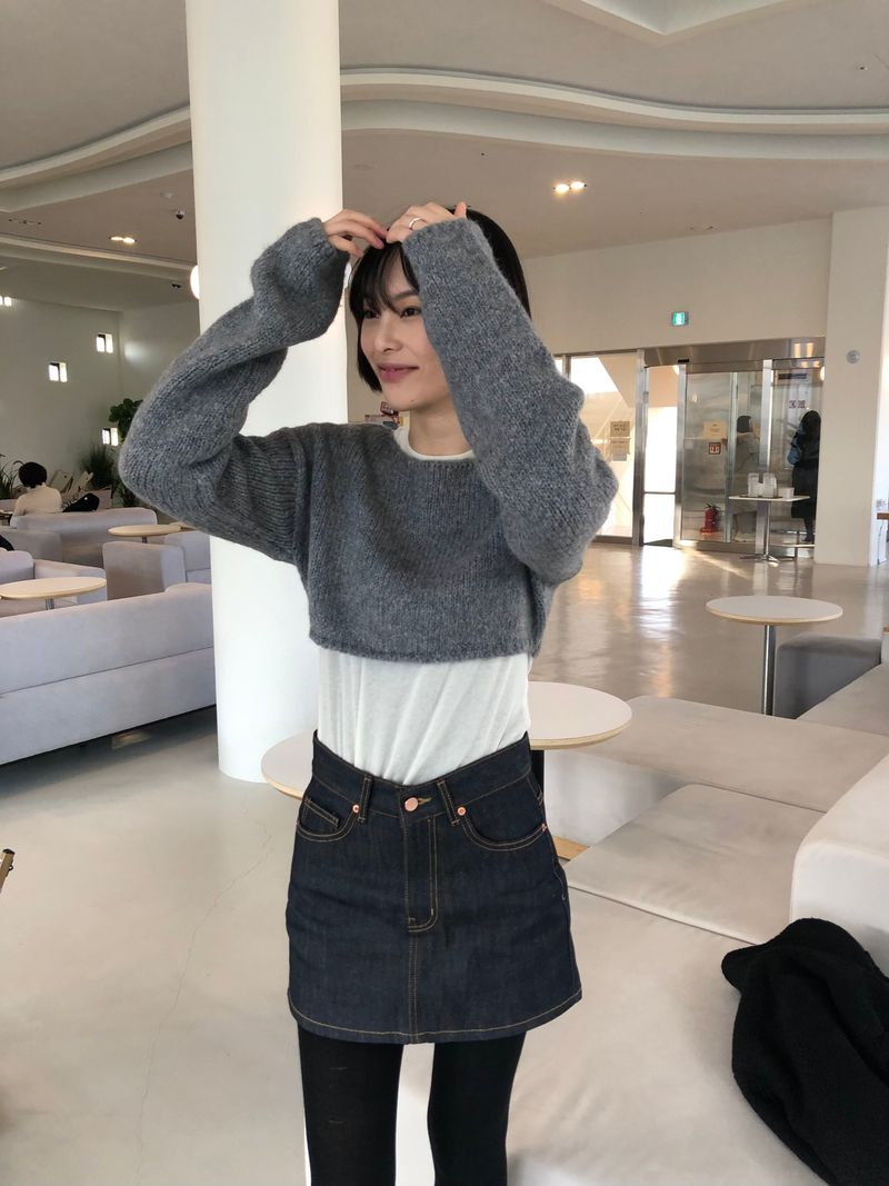 Cookie deep non-fade denim skirt