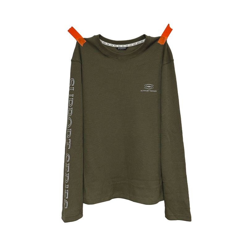 TOM'S BIRTHDAY（トムズバースデー）の「SUPPORT SERIES WAFFLE SWEAT SHIRT KAHKI（Tops）」
