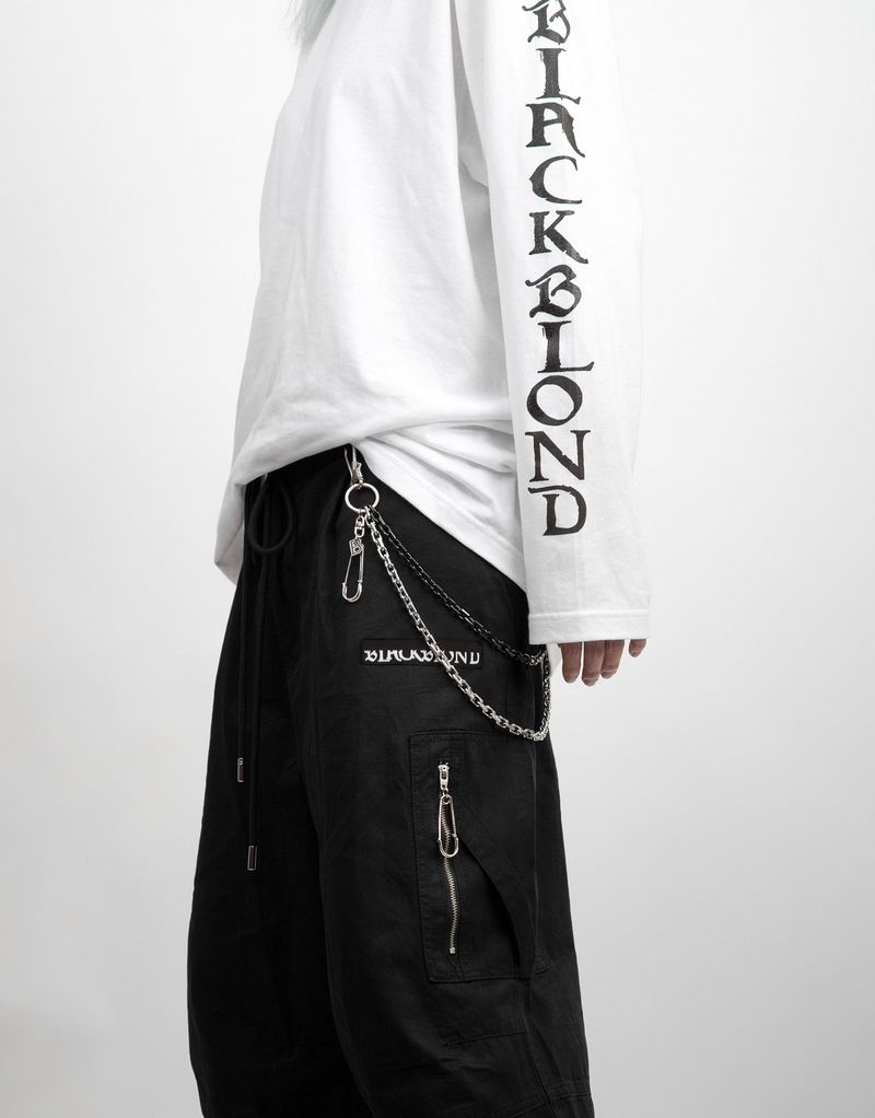 BBD B Logo 2-Line Pants Chain (Silver&Black)