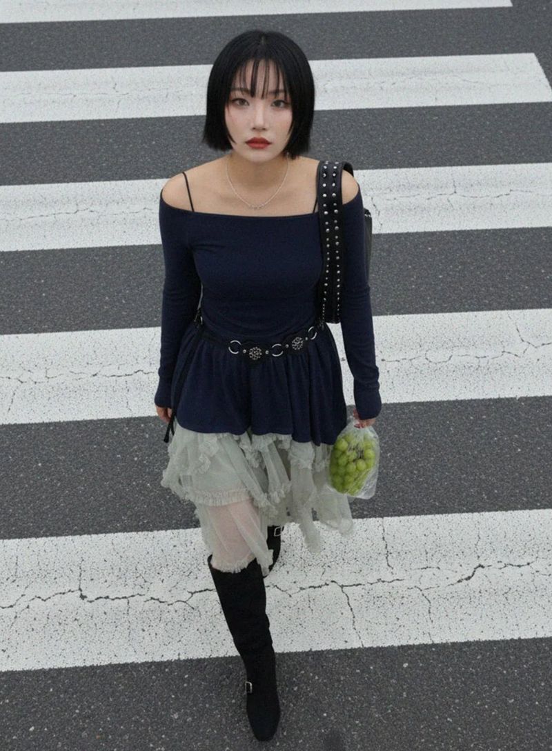 BUDDY FRILL CAN CAN UNBALANCE SKIRT (3COLORS!)