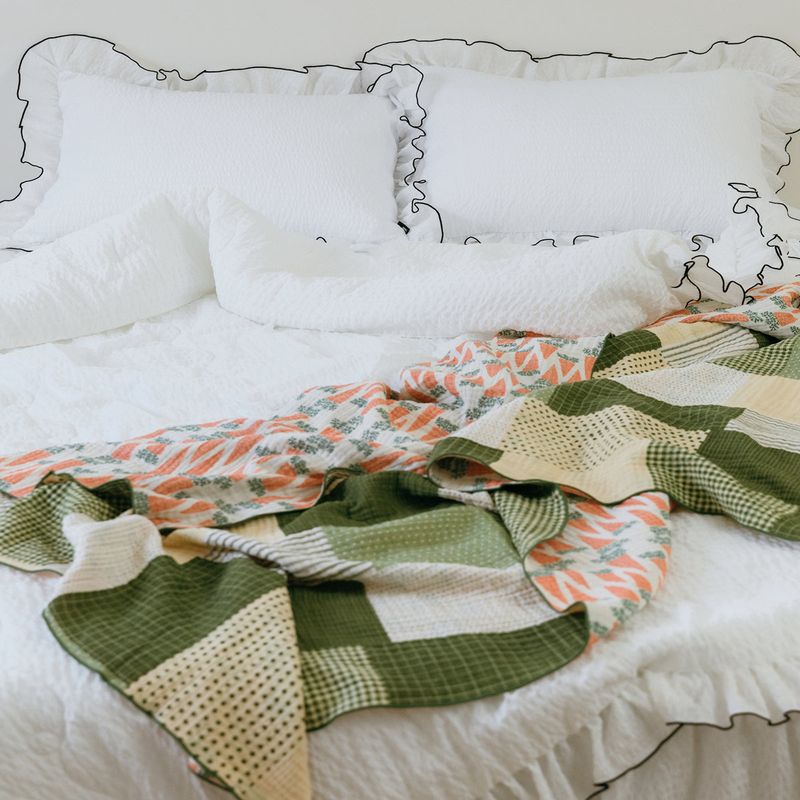 Patchwork Reversible Cotton Summer Blanket - L Size