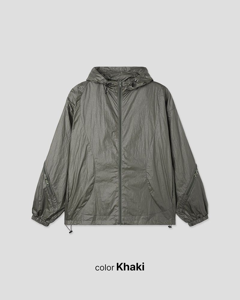 Wave Zipper Hood Windbreaker