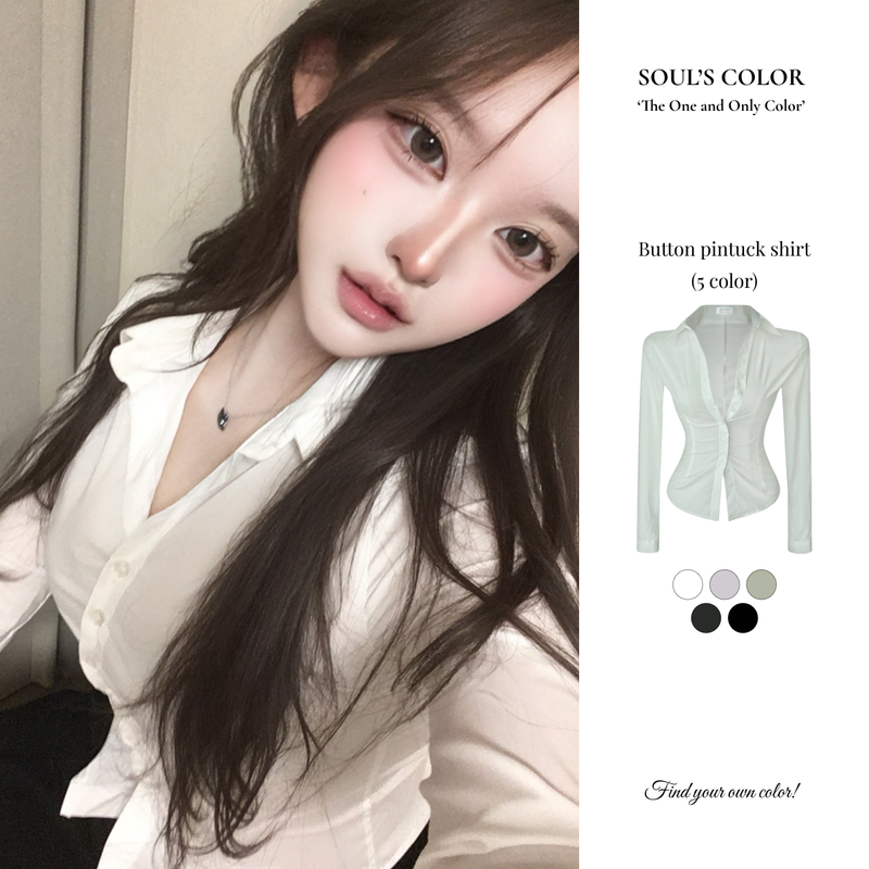 [MADE] Button pintuck shirt