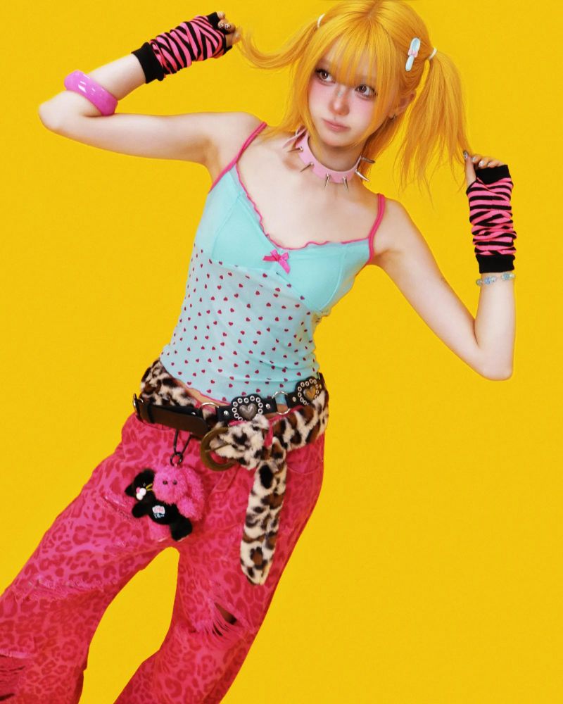 hot pinkie! leopard damage pants