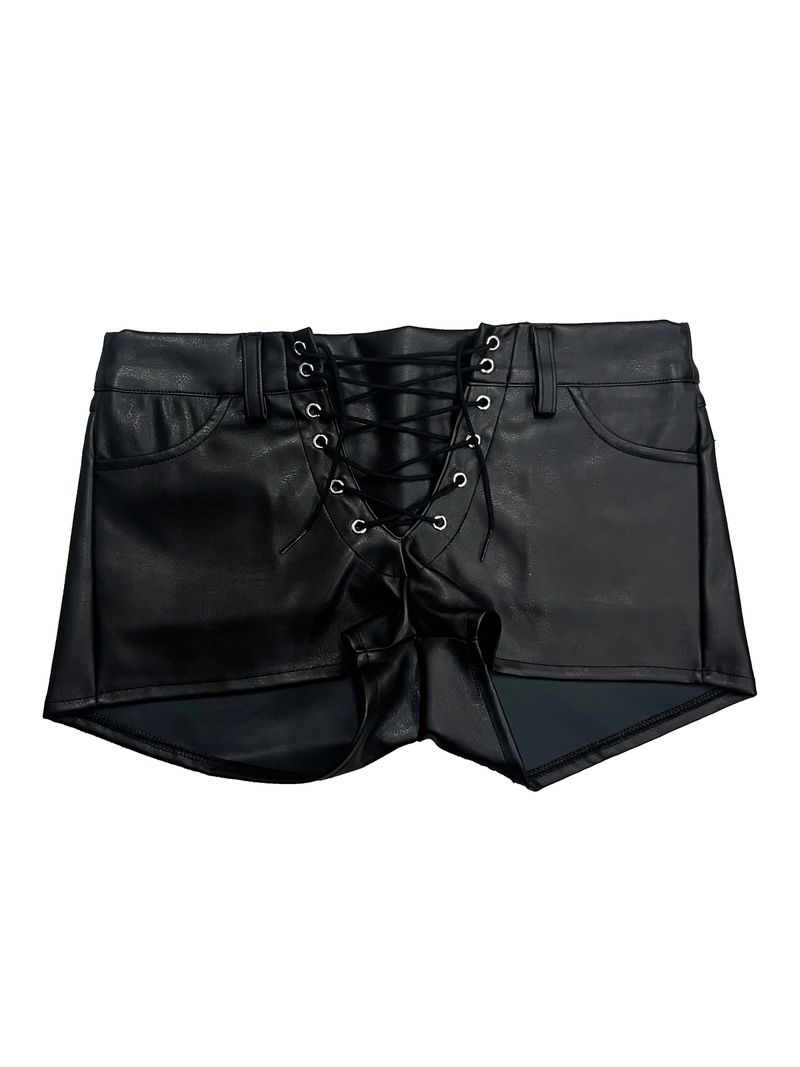 corset leather shorts