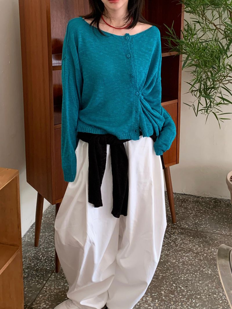 Work D-Ring Pintuck Balloon Wide Cotton Pants (4c)
